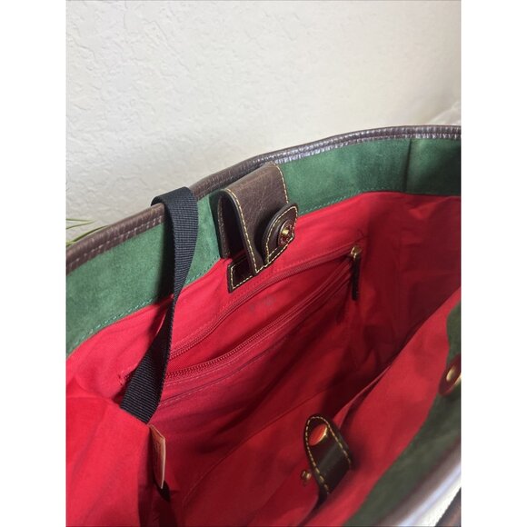 Dooney & Bourke Signature Denim Canvas Satchel w/ Leather Trim Tote Purse - Picture 12 of 15